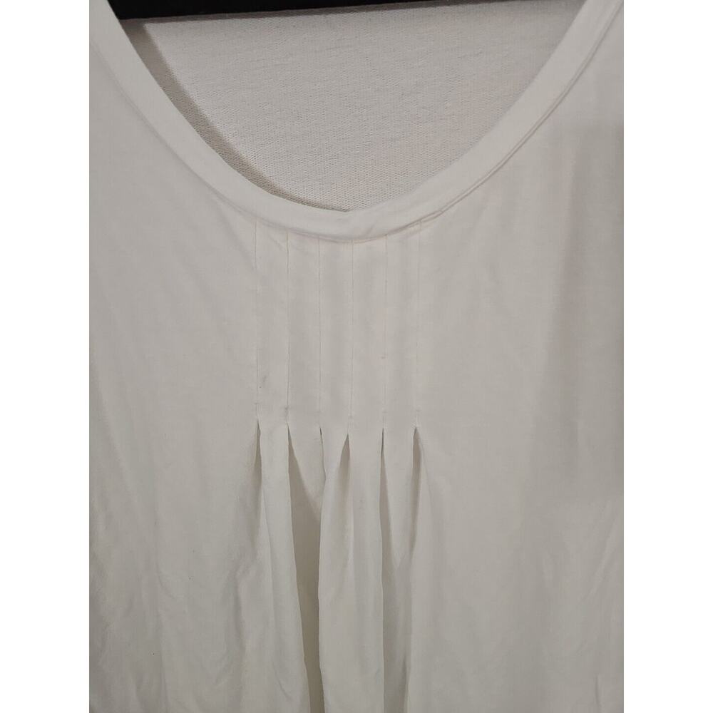 Soft Surroundings White Scoop Neck Pleated Long Sleeve Top Womans Size Medium‎ - Picture 3 of 6